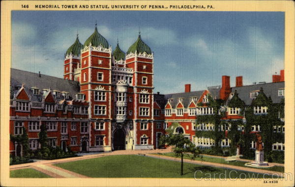 Memorial Tower and Statue, University of Pennsylvania Philadelphia