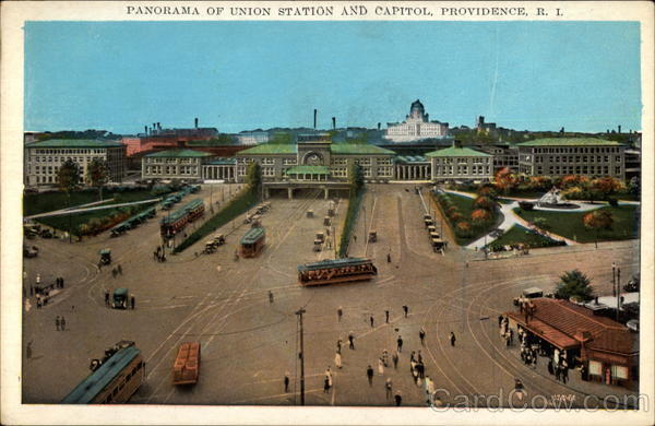 Panorama of Union Station and Capiol Providence Rhode Island