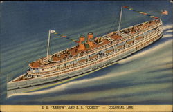 S.S."Arrow" and S.S. "Comet" - Colonial Line Postcard