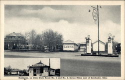Rodmans, on Ohio State Route 2 and No. 6. Seven Miles east of Sandusky, Ohio Postcard Postcard