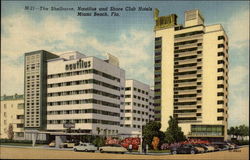 M 21- The Shelbourne, Nautilus, and Shore Club Hotels Postcard