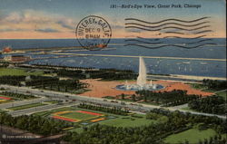 Bird's-Eye view, Grant Park Chicago, IL Postcard Postcard