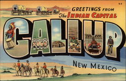 Greetings from The Indian Capital Gallup, NM Postcard Postcard