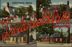 Greetings Fredericksburg, VA Postcard Postcard