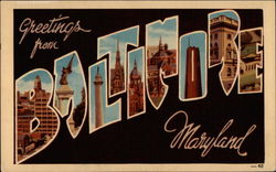 Greetings from Baltimore, Maryland Postcard Postcard