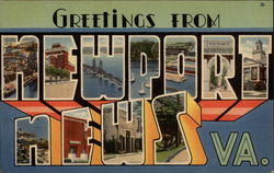Greetings from Newport News, VA Virginia Postcard Postcard