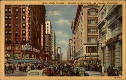 Daily Crowds - Seventh at Broadway Postcard