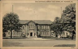 Main Entrance, Ramsay High School Mount Pleasant, PA Postcard Postcard