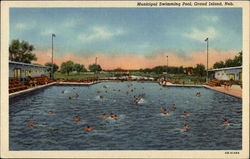 Municipal Swimming Pool Grand Island, NE Postcard Postcard