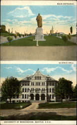 Main Entrance and Science Hall, University of Washington Postcard