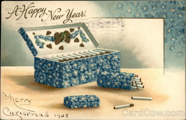 A Happy New Year Figures Made of Flowers