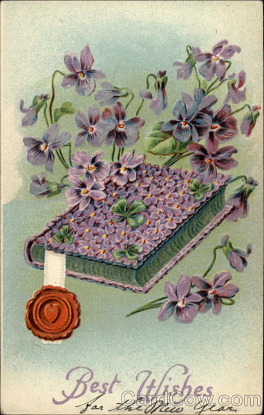 Best Wished for the New Year Figures Made of Flowers