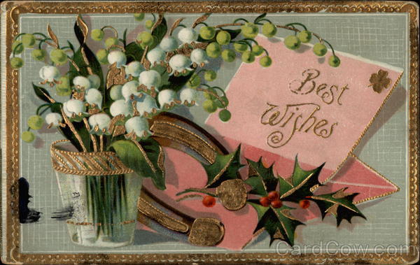Best Wishes (Holly and Snowdrops) Greetings