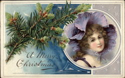 A Merry Christmas Women Postcard Postcard