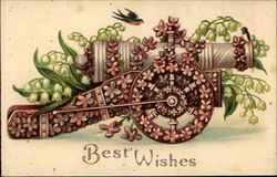 Best Wishes (with floral cannon) Postcard