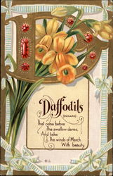 D is for Daffodils (Regard) Postcard