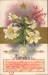 Birthday Lilies April Postcard