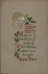 Christmas Chimes Recall Old Times Mother Of Pearl Postcard Postcard