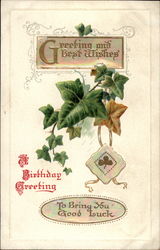 Greetings and Best Wishes Mother Of Pearl Postcard Postcard