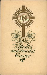 A Blessed and Peaceful Easter Mother Of Pearl Postcard Postcard