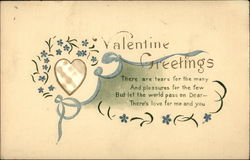 Valentine Greetings Mother Of Pearl Postcard Postcard