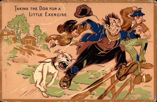 Taking the Dog for a Little Exercise Comic, Funny