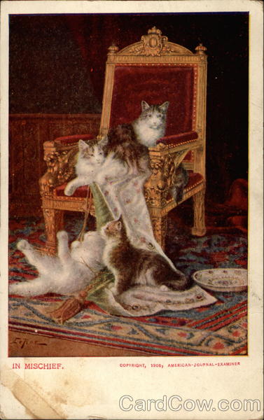 In Mischief (Cats on a Throne)