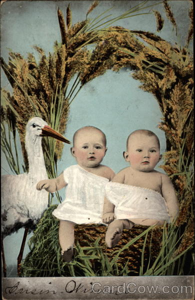 Babies with Stork