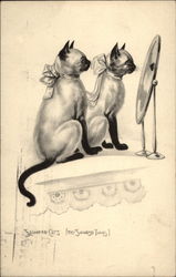 The Siamese Twins Cats Postcard Postcard