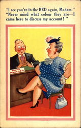 I See You're in the Red Again, Madam Comic, Funny Postcard Postcard
