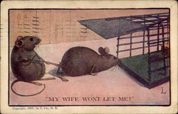 My Wife Won't Let Me! Mice Postcard Postcard