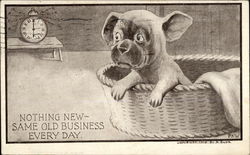 Nothing New-- Same Old Business Every Day Dogs Postcard Postcard