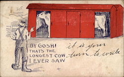 By Gosh! That's the Longest Cow I Ever Saw Postcard