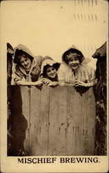 Mischief Brewing with 3 Young Lasses Postcard