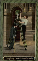 Everything comes to him who waits Postcard