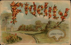 Language of Flowers Wallflowers: 'Fidelity' Figures Made of Flowers Postcard Postcard