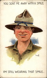 You sent me away with a smile, I'M still wearing that smile Postcard
