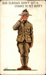 WWI Soldier Salute World War I Postcard Postcard