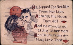 He Sipped the Nectar From Her Lips Postcard