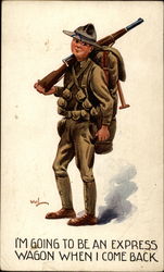 I'm Going to Be an Express Wagon When I Come Back Postcard