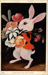 Calling on his Love Postcard