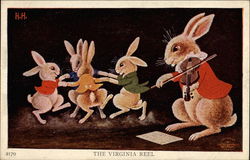 The Virginia Reel Dressed Animals Postcard Postcard
