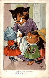 Ready for School Cats Postcard Postcard