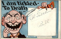 I am tickled to Death Comic, Funny Postcard Postcard
