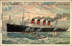 S.S." France" Cie. Gle. TransAtlantique Boats, Ships Postcard Postcard