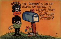 Why Don't Yo' Write? Black Americana Postcard Postcard