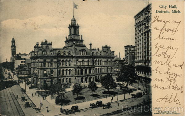 City Hall, Detroit, Mich Michigan