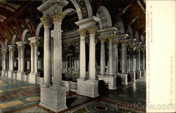 Grand Hall in the Congressional Library Washington District of Columbia