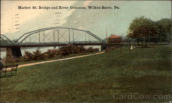 Market St. Bridge and River Common Wilkes-Barre Pennsylvania