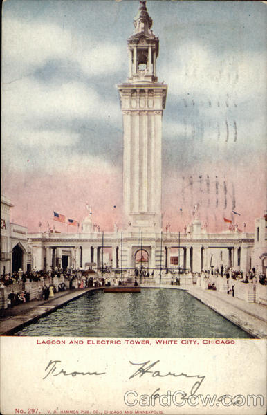 Lagoon and Electric Tower, Whiter City Chicago Illinois